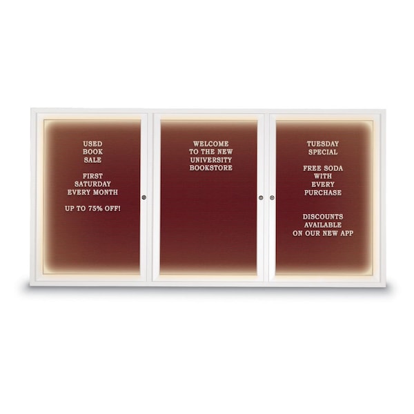 Indoor Enclosed Combo Board, 42"x32", Black Frame/Burgundy & Cobalt